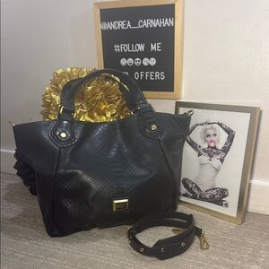 Marc By Marc Jacobs Black Leather Tote with Gold Hardware